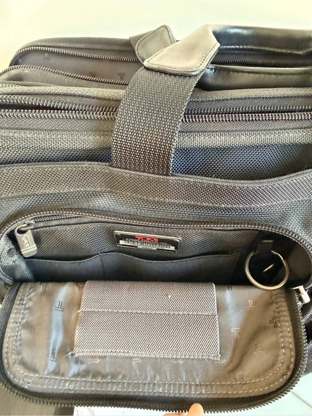 TUMI Alpha 26160D4 Black Ballistic Nylon Expandable Laptop Briefcase